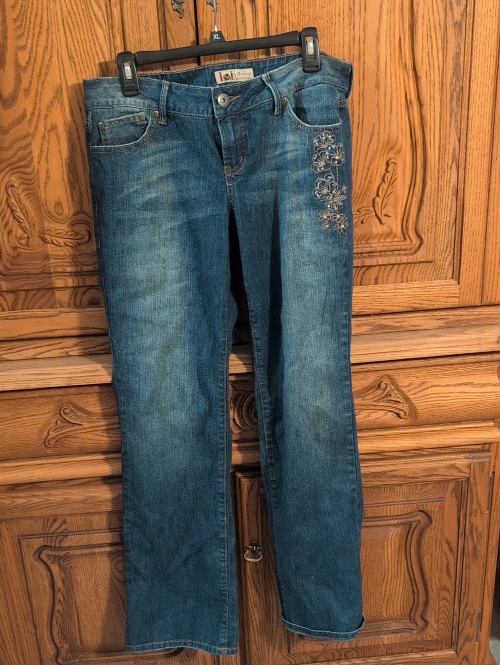lei Blue Embroidered Boot Cut Jeans